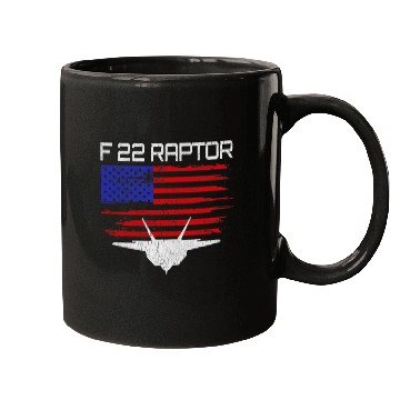 Discover F22 Raptor American Flag Pilot Mugs
