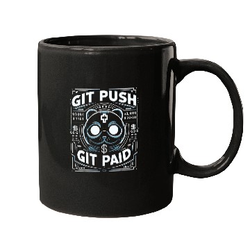 Discover Git Push Git Paid Panda Funny Graphic Tees Mugs