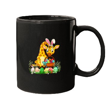 Discover Happy Easter Bunny Giraffe Holding Easter Egg Basket Mugs