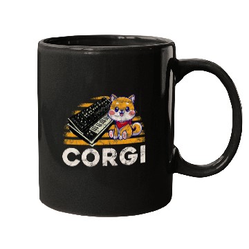 Discover Corgi Keyboard Analog Dog Synthesizer Mugs