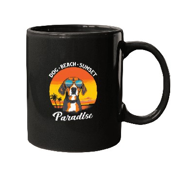 Discover Cute Beagle Dog Beach Sunset Paradise Mugs