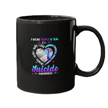 Discover I Wear Purple Teal For suicides Awareness Gifts Mugs