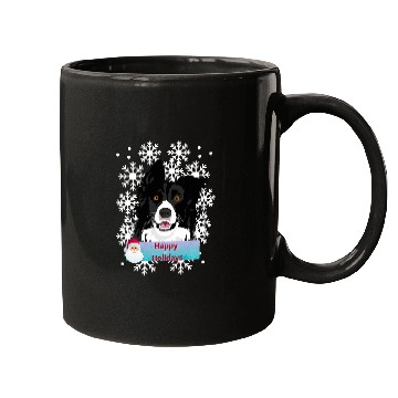 Discover Border Collie Pet Happy Holidays Herding Mugs