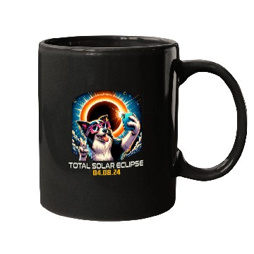 Discover Border Collie Pet Selfie Solar Eclipse Mugs