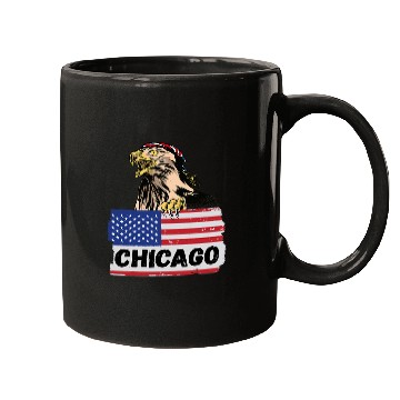 Discover American Eagle claws US Flag Biker und Trucker Chicago Mugs