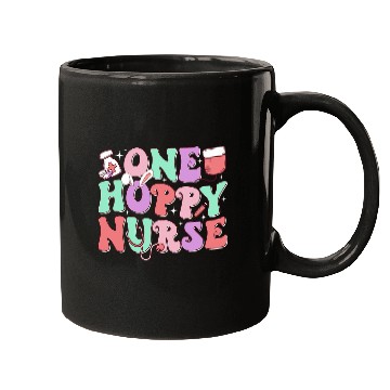 Discover Groovy One Hoppy nurses Bunny Spring Easter Nursing RN NICU 2 Mugs