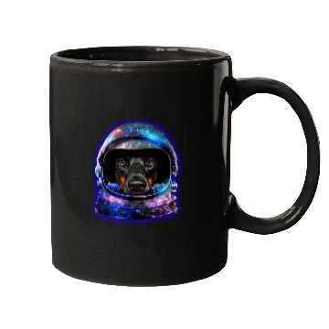 Discover Doberman Pet in Space Galaxy Astronaut Helmet Mugs