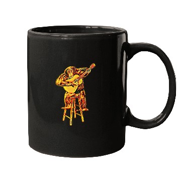 Discover Funny Guitar Lover Chimpanzee Playing Mugs