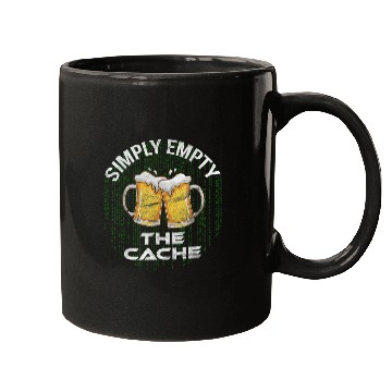Discover IT specialist Computer science student Empty cache with beer Mugs