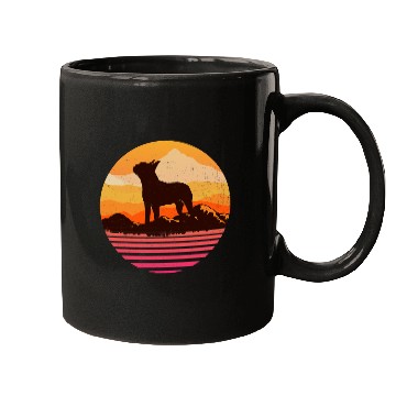 Discover Boston Terrier Pet With Sun Mountain Vintage Retro Mugs