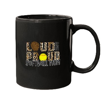 Discover Softball Gift Loud Proud Mom Softball Leopard Print Cheetah Pattern Mugs