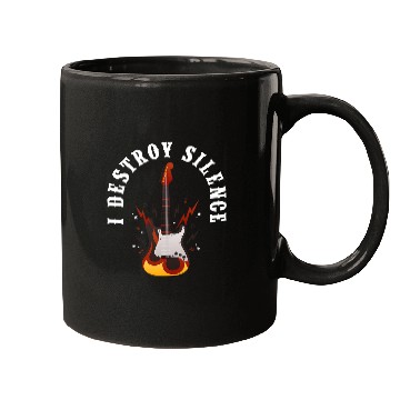 Discover Funny Guitar I Destroy Silence Guitarist Bass Guitar Player Guitarist Mugs
