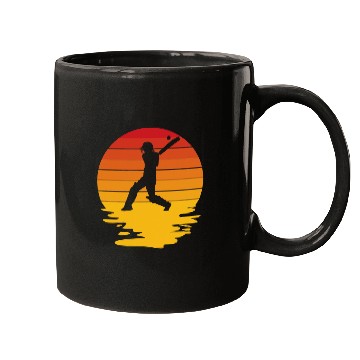 Discover Cricket Fan Retro Sunset Cricket Cricket Player Mugs