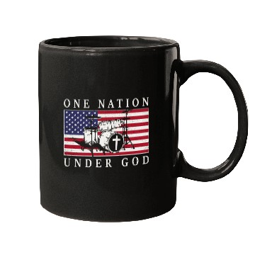 Discover Funny Drummer Lover One Nation Under God Drummer Drumming Mugs