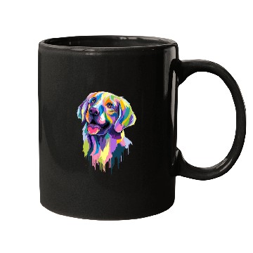 Discover Golden Retriever Pet Face Watercolor Colorful Pop Art Mugs
