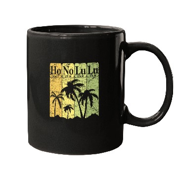 Discover Honolulu Periodic Table Elements Honolulu Hawaii Retro 4 Mugs
