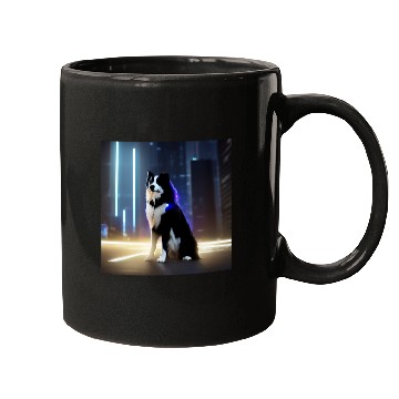 Discover Border Collie Pet Soft Fluffy Border Collie Samoyed Dog Puppy Posing Mugs