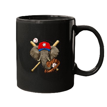 Discover Sport Baseball Elephant Pitcher Catcher Baseball Coaches Mugs