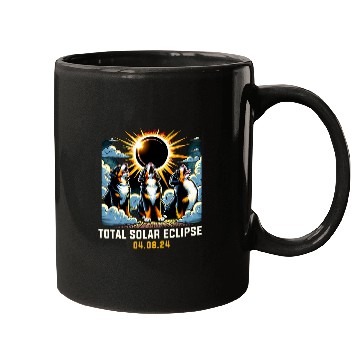 Discover Bernese Mountain Pet Howling At Solar Eclipse Mugs