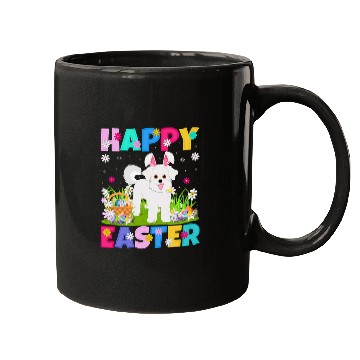 Discover Bichon Pet Frise Happy Easter Bunny Bichon Frise Dog Easter Sunday Mugs