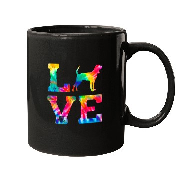 Discover Coonhound Pet Love Redbone Coonhound Tie Dye Dog Mom Dad Mugs