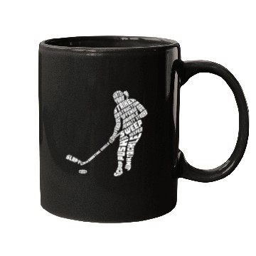 Discover Sport Hockey Field Hockey Typography Word Art Mugs