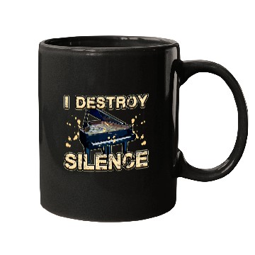 Discover Funny Piano I Destroy Silence Disturbance Grand Keys Piano Piano Piano Mugs