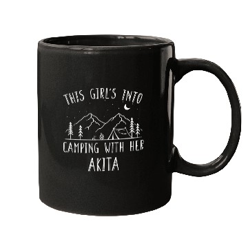 Discover Akita Pet Girls into Camping with Her Akita Camper Akita Inu Camp Dog Mugs