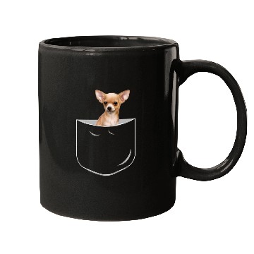 Discover Chihuahua Pet Pocket Chihuahua Funny Chihuahua In Pocket Mugs