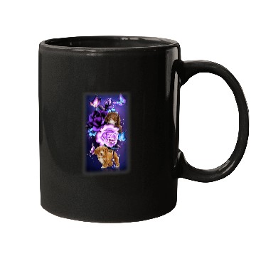 Discover Cockapoo Pet Love Magical Cockapoo Purple Roses Flower Butterfly Mugs