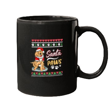 Discover Golden Retriever Pet Womens Golden Retriever Dog Funny Santa Paws Christmas 176 Mugs