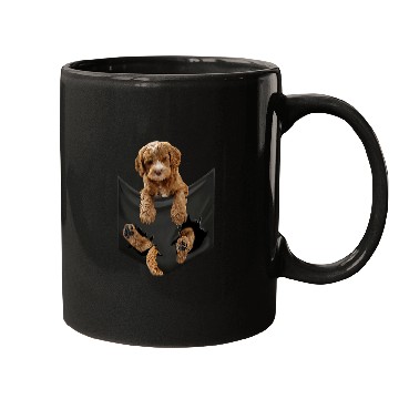 Discover Labradoodle Pet Dog In Pocket Mugs