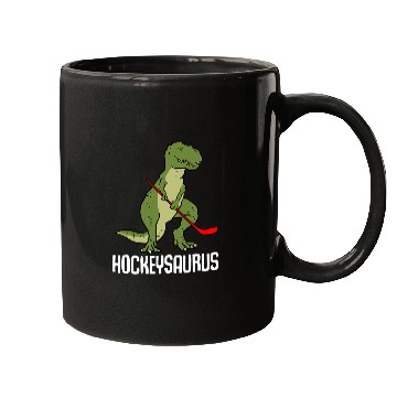 Discover Sport Hockey Dino Hockey Fan Hockeysaurus Dinosaur Ice Hockey Dino TRex Playing Mugs