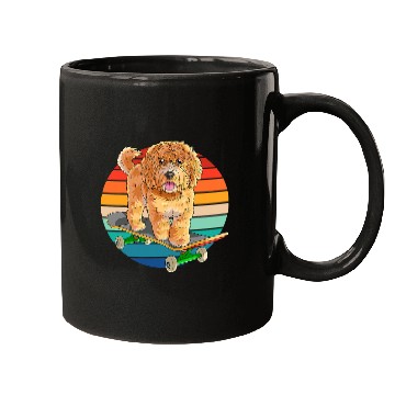 Discover Labradoodle Pet Funny Skateboarding Dog Skateboarder Mugs