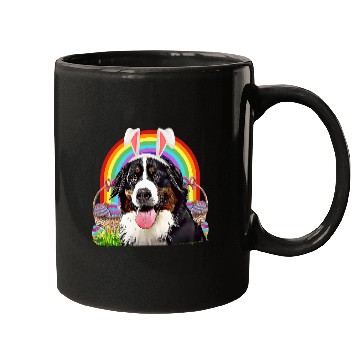 Discover Bernese Mountain Pet Lover Easter Bunny Egg Hunt Rainbow Mugs