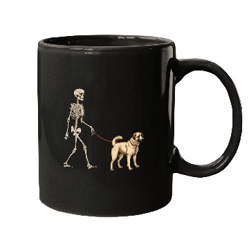 Discover Anatolian Shepherd Pet Funny Anatolian Shepherd Skeletons Dog Walking Halloween Mugs