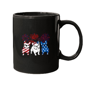 Discover French Bulldog Pet American Flag Frenchie 4th Of July Firework Mugs