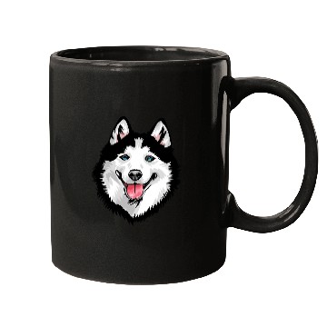 Discover Husky Pet Cool Siberian Husky Face 276 Mugs