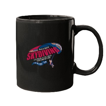 Discover Parachute Skydiving Funny Parachuting American Flag Mugs