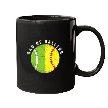 Discover Sport Tennis Cool Dad of Ballers Tennis Player Son Softball Daughter Team Mugs