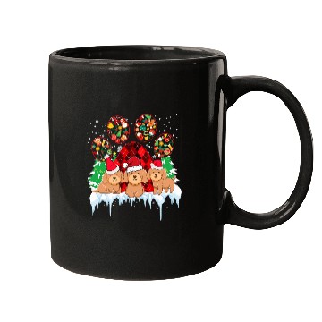Discover Poodle Pet Tee With Santa Paws Dog Paws Poodle Christmas Pattern Mugs