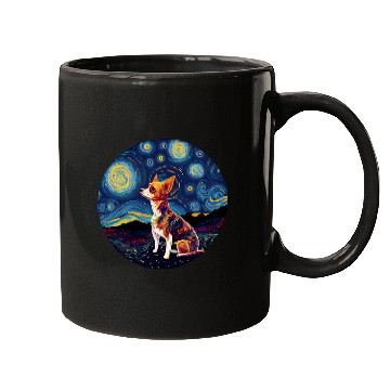 Discover Chihuahua Pet Red Chihuahua Starry Night Van Gogh Colorful Mugs