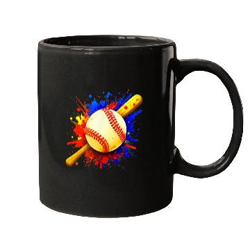 Discover Sport Baseball And Bat Splat Mugs