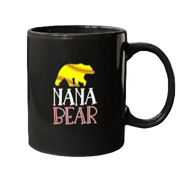 Discover Sport Softball Nana Bear Softball Nana Of A Softball Player Mugs