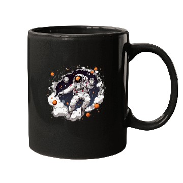Discover Astronaut Floating In Space Solar System Stars Planets 2 Mugs