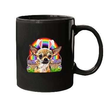 Discover Chihuahua Pet Lover Easter Bunny Egg Hunt Rainbow Mugs
