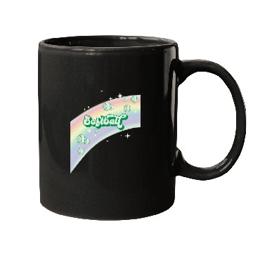 Discover Sport Softball I Love Softball Pastel Rainbow Stars Aesthetic Kelly Green Mugs