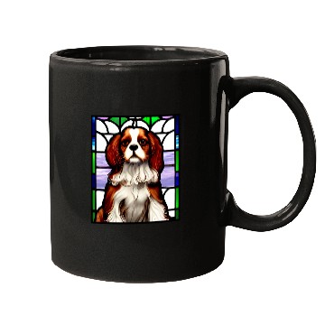 Discover Cavalier Pet King Charles Spaniel Stained Glass Pop Art 9 Mugs