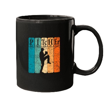 Discover Sport Baseball Periodic Table Elements Nerd Baseball Pitcher Retro Mugs