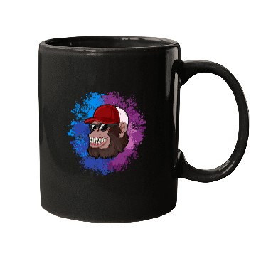 Discover Cool ape with sunglasses and trucker cap chimpanzee Mugs